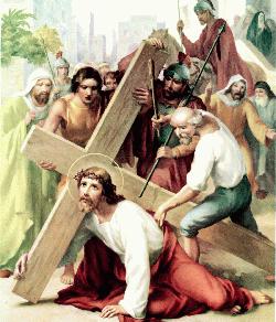 Stations of the cross - Way of the cross - Jesus falls the first time