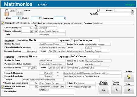 Matrimonios - Iglesia Software